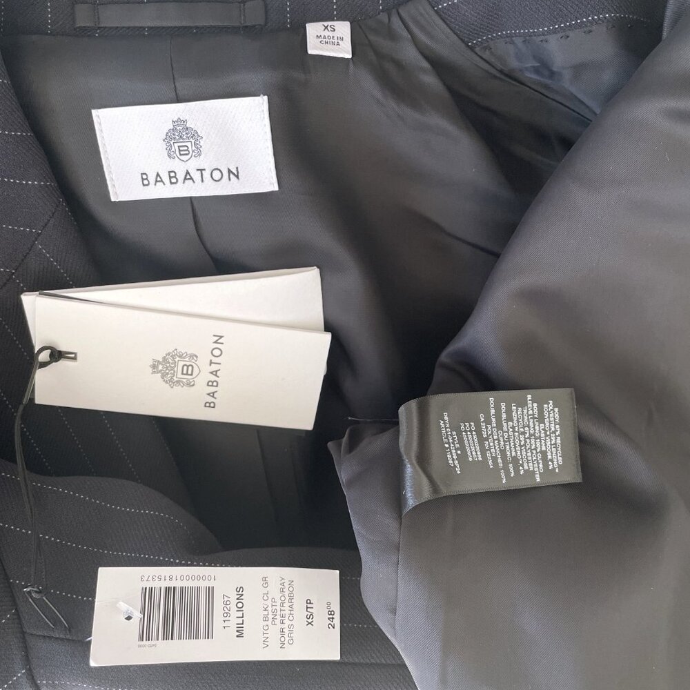 NWT ARITZIA Babaton Millions Blazer "VNTG BLK/ CL GR PNSTP" Size XS - Picture 6 of 7